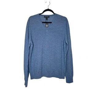 Men's Blue V-Neck Sweater